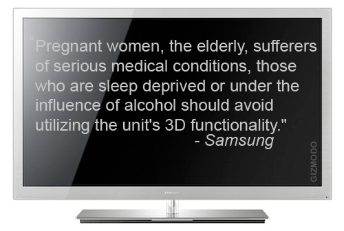 Trước khi sử dụng TV 3D, người dùng nên tham khảo hướng dẫn của nhà sản xuất. Ảnh: Gizmodo.
